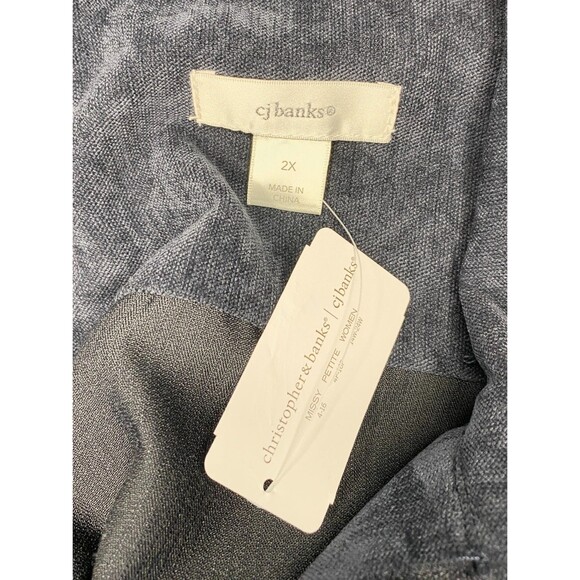 CJ Banks 2X Plus Women’s Blue Corduroy Vest Full Zip Pockets Fall Layering NWT - Picture 7 of 8